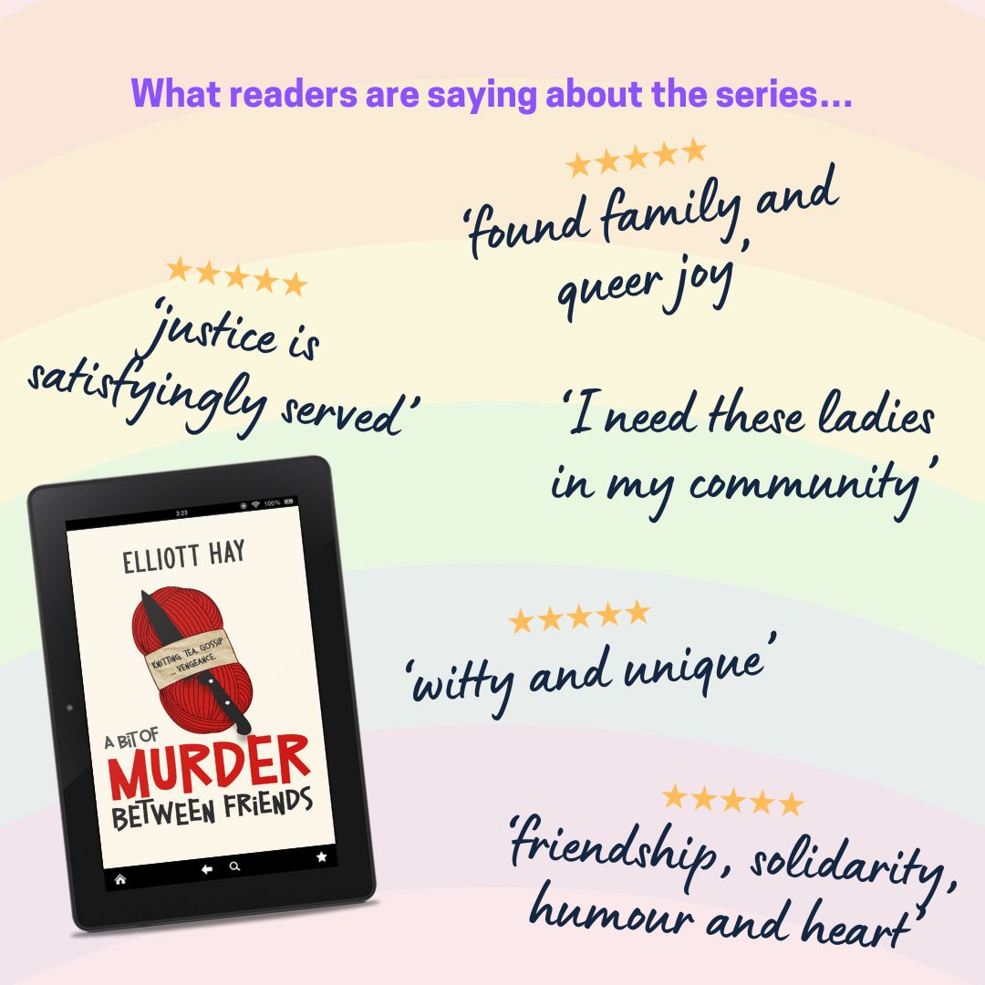 What readers are saying about the series…
★★★★★ ‘found family and queer joy’
★★★★★ ‘justice is satisfyingly served’
‘I need these ladies in my community’
★★★★★ ‘witty and unique’
★★★★★ ‘friendship, solidarity, humour and heart’