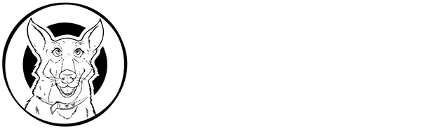 Logo of White Hart Fiction with a cartoon German shepherd dog and text 'cosy(ish) stories'.