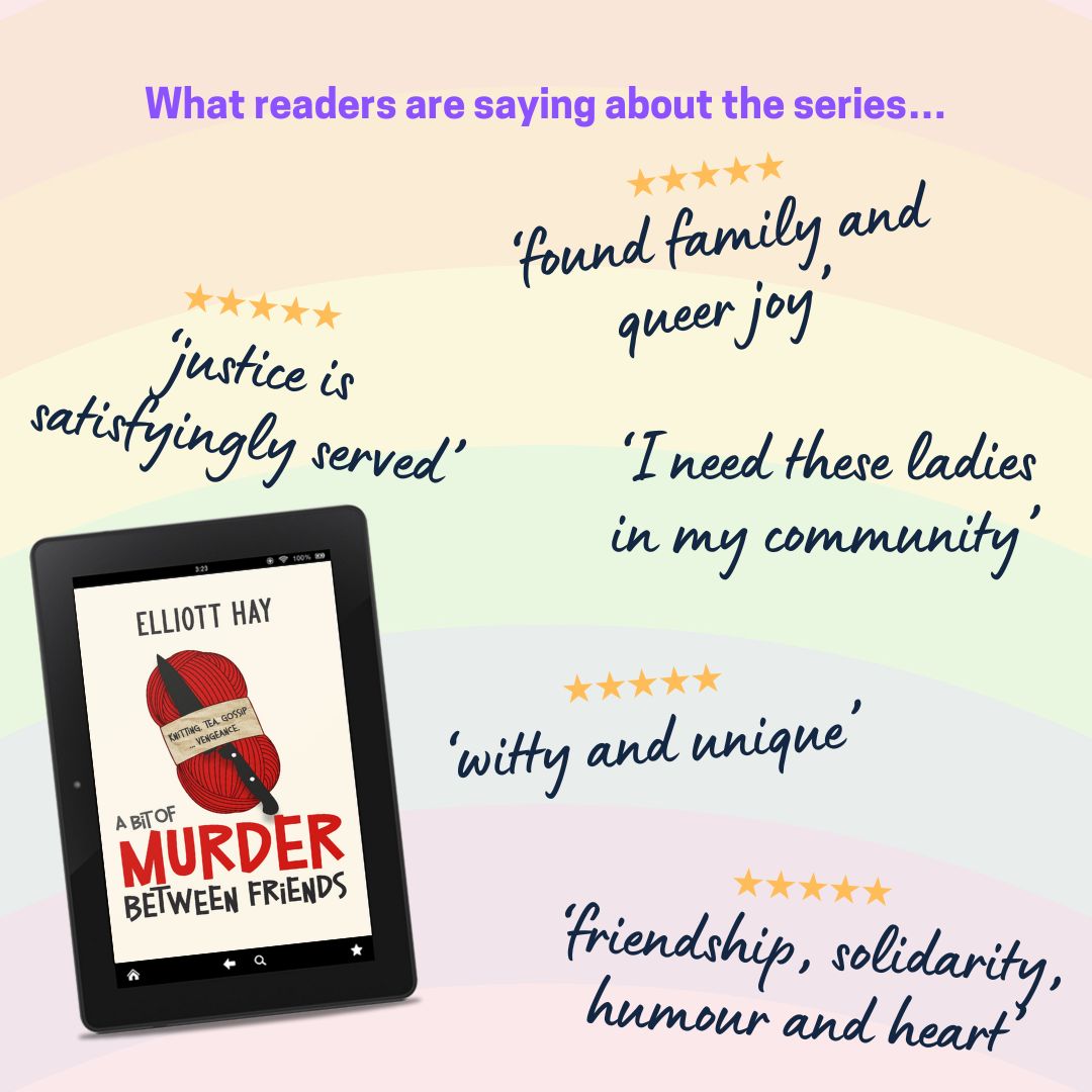 What readers are saying about the series… ★★★★★ ‘found family and queer joy’ ★★★★★ ‘justice is satisfyingly served’ ‘I need these ladies in my community’ ★★★★★ ‘witty and unique’ ★★★★★ ‘friendship, solidarity, humour and heart’