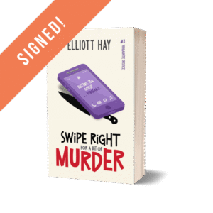 SIGNED: Swipe Right for a Bit of Murder (Vigilauntie Justice #3) by Elliott Hay paperback